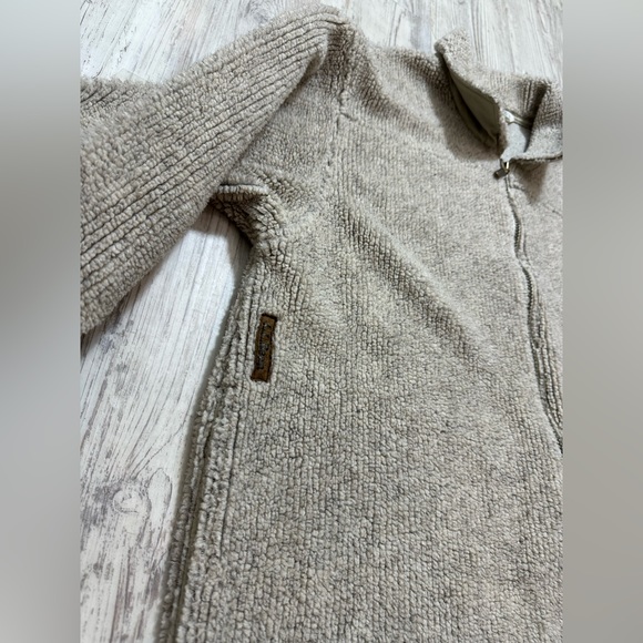 Vintage LL Bean Jacket Mens M Beige Fleece Warm Up 80’s 90’s Y2K MADE IN 🇺🇸 - Picture 2 of 13
